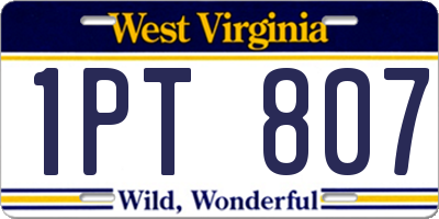 WV license plate 1PT807
