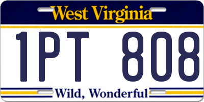 WV license plate 1PT808