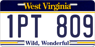 WV license plate 1PT809