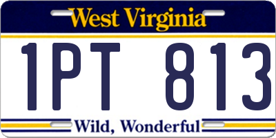WV license plate 1PT813