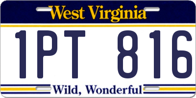 WV license plate 1PT816