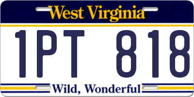WV license plate 1PT818