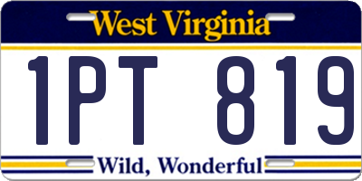 WV license plate 1PT819