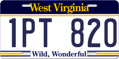 WV license plate 1PT820