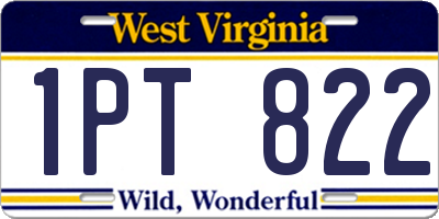 WV license plate 1PT822