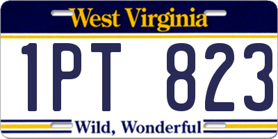WV license plate 1PT823