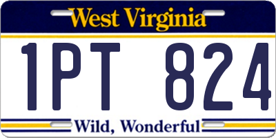WV license plate 1PT824