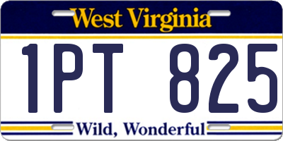WV license plate 1PT825