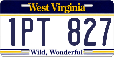 WV license plate 1PT827