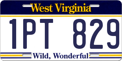 WV license plate 1PT829