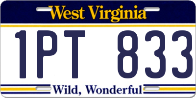 WV license plate 1PT833