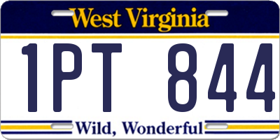 WV license plate 1PT844