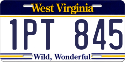 WV license plate 1PT845