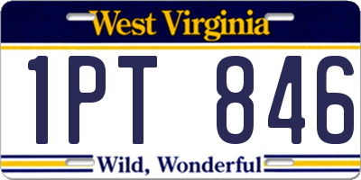 WV license plate 1PT846