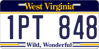 WV license plate 1PT848