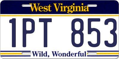 WV license plate 1PT853