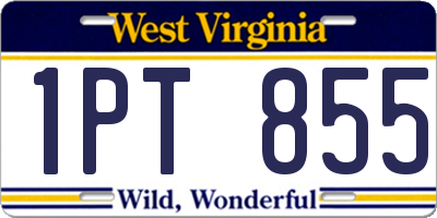 WV license plate 1PT855