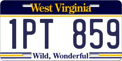 WV license plate 1PT859