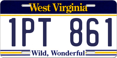 WV license plate 1PT861