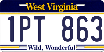 WV license plate 1PT863