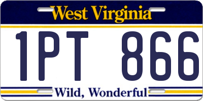 WV license plate 1PT866
