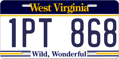 WV license plate 1PT868