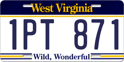 WV license plate 1PT871