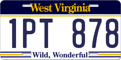 WV license plate 1PT878