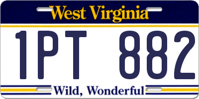 WV license plate 1PT882