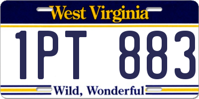 WV license plate 1PT883