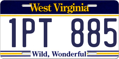 WV license plate 1PT885