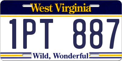 WV license plate 1PT887