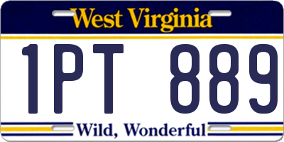 WV license plate 1PT889