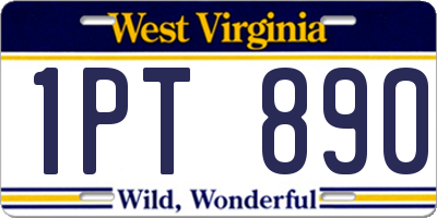 WV license plate 1PT890