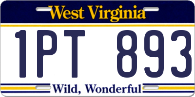 WV license plate 1PT893