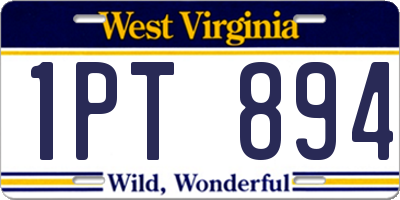 WV license plate 1PT894
