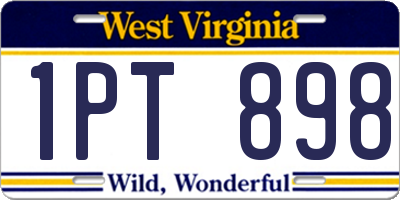 WV license plate 1PT898