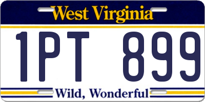 WV license plate 1PT899