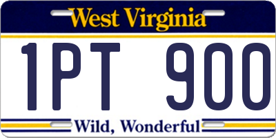 WV license plate 1PT900