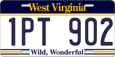 WV license plate 1PT902