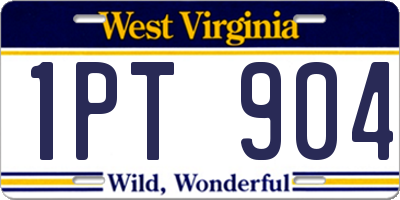 WV license plate 1PT904