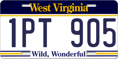 WV license plate 1PT905
