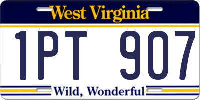 WV license plate 1PT907