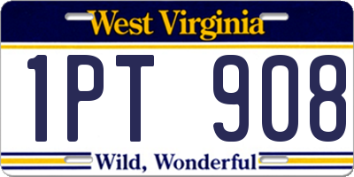 WV license plate 1PT908