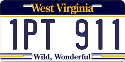 WV license plate 1PT911