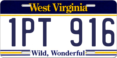 WV license plate 1PT916