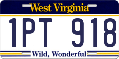 WV license plate 1PT918