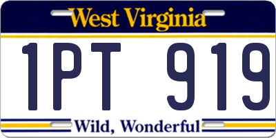 WV license plate 1PT919