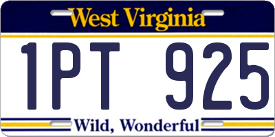 WV license plate 1PT925