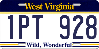 WV license plate 1PT928